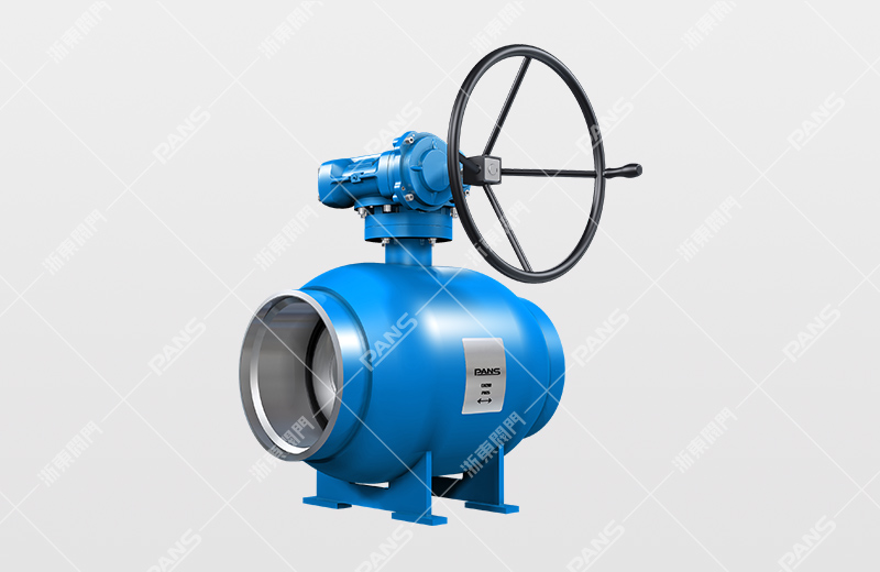 Worm wheel type fully welded ball valve